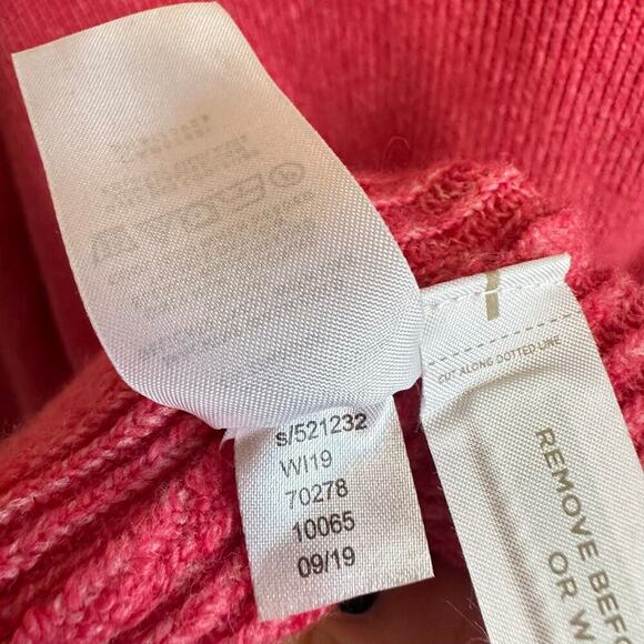 LOFT Plus Pink Ribbed Cotton Blend Sweater Dress Mock Neck Buttons Size 20/22 - Picture 9 of 10